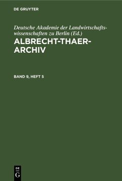 Cover Albrecht-Thaer-Archiv. Band 9, Heft 5