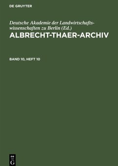 Albrecht-Thaer-Archiv. Band 10, Heft 10