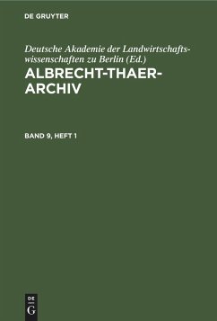 Albrecht-Thaer-Archiv. Band 9, Heft 1