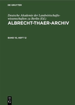 Cover Albrecht-Thaer-Archiv. Band 10, Heft 12