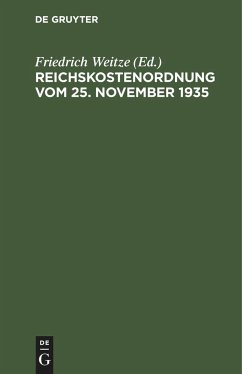 Reichskostenordnung vom 25. November 1935