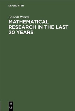 Mathematical Research in the last 20 years (eBook, PDF) - Prasad, Ganesh