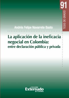 La aplicación de la ineficacia negocial en Colombia: entre declaración pública y privada (eBook, PDF) - Navarrete Basto, Andrés Felipe
