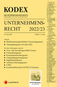 Cover KODEX Unternehmensrecht 2022/23 - inkl. App