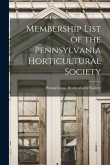 Membership List of the Pennsylvania Horticultural Society