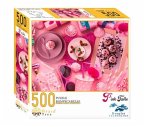Brain Tree - Pink Table 500 Piece Puzzles for Adults: With Droplet Technology for Anti Glare & Soft Touch