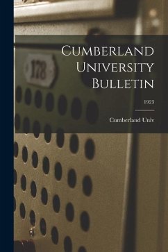 Cover Cumberland University Bulletin; 1923