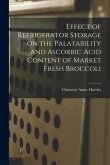 Effect of Refrigerator Storage on the Palatability and Ascorbic Acid Content of Market Fresh Broccoli