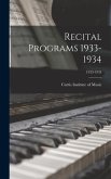 Recital Programs 1933-1934; 1933-1934