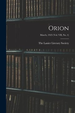Cover Orion; March, 1923 (vol. VII, no. 4)