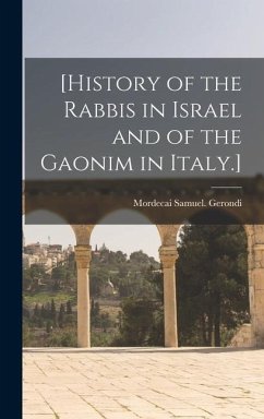 Cover [History of the Rabbis in Israel and of the Gaonim in Italy.]