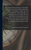 XIIth International Congress of Navigation, Philadelphia, 1912. 1. General Table of the Work of the Congress. 2. Analitycal [!] Table of the Matter Contained in the Publications of the Congress. 3. Table of Maps, Plates and Diagrams Inserted in The...