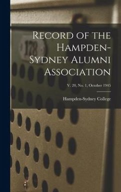 Record of the Hampden-Sydney Alumni Association; v. 20, no. 1, October 1945