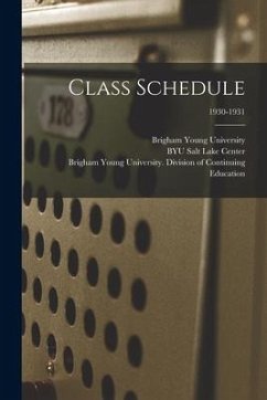 Class Schedule; 1930-1931