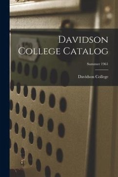 Davidson College Catalog; Summer 1961