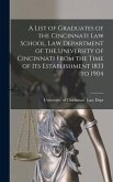 A List of Graduates of the Cincinnati Law School, Law Department of the University of Cincinnati From the Time of Its Establishment 1833 to 1904