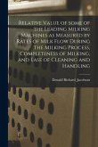 Relative Value of Some of the Leading Milking Machines as Measured by Rates of Milk Flow During the Milking Process, Completeness of Milking, and Ease