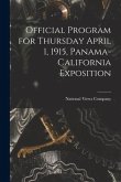 Official Program for Thursday April 1, 1915, Panama-California Exposition