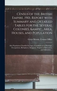 Census of the British Empire. 1901. Report With Summary and Detailed Tables for the Several Colonies, &c., Area, Houses, and Population; Also Populati