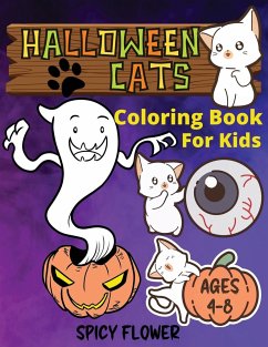 Halloween cute cats coloring book for kids ages 4-8 - Flower, Spicy