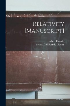 Relativity [manuscript] - Einstein, Albert