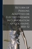 Return of Persons Admitted or Elected Freemen in Corporation of Coleraine, 1830-32