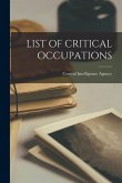 List of Critical Occupations