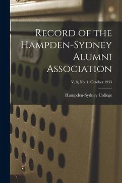 Record of the Hampden-Sydney Alumni Association; v. 8, no. 1, October 1933