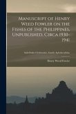 Manuscript of Henry Weed Fowler on the Fishes of the Philippines, Unpublished, Circa 1930-1941; Sub-order Cirrhitoidei, Family Aplodactylidae