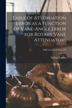 Table of Attenuation Error as a Function of Vane-angle Error for Rotary Vane Attenuators; NBS Technical Note 177 - Larson, Wilbur