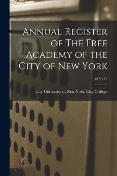Cover Annual Register of The Free Academy of the City of New York; 1871/72