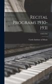 Recital Programs 1930-1931; 1930-1931
