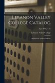 Lebanon Valley College Catalog: Department of Music Bulletin; April 1932, v. 21