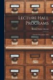 Lecture Hall Programs: October-December-1945