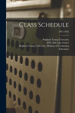Class Schedule; 1931-1932