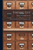 Finding List: Niagara Falls Public Library First Supplement, 1900
