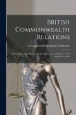 British Commonwealth Relations: Proceedings of the First Unofficial Conference at Toronto, 11-21 September, 1933.