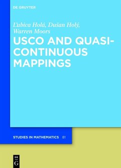 USCO and Quasicontinuous Mappings (eBook, PDF) - Holá, L?ubica; Holý, Du?an; Moors, Warren