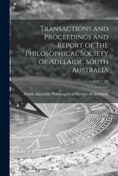 Cover Transactions and Proceedings and Report of the Philosophical Society of Adelaide, South Australia; v.1(1877-78)
