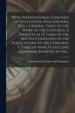 XIIth International Congress of Navigation, Philadelphia, 1912. 1. General Table of the Work of the Congress. 2. Analitycal [!] Table of the Matter Co