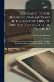 Statement of the Financial Transactions of the Banking Firm of Truscott, Green & Co. of Toronto [microform]: in Connection With Green, Brown and Co. o