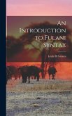 An Introduction to Fulani Syntax