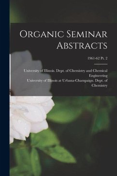 Cover Organic Seminar Abstracts; 1961-62 pt. 2