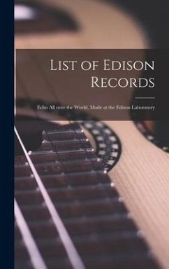List of Edison Records [microform] - Anonymous