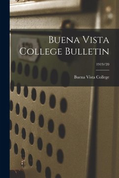 Cover Buena Vista College Bulletin; 1919/20