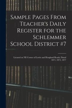 Sample Pages From Teacher's Daily Register for the Schlemmer School District #7: Located on NE Corner of Lortie and Hoagland Roads, Dated 1871, 1873, - Anonymous