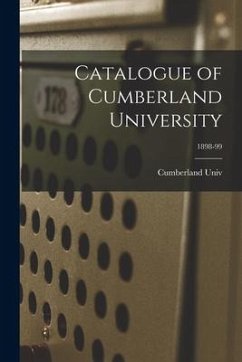 Cover Catalogue of Cumberland University; 1898-99
