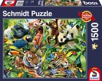 Schmidt 57385 - Kunterbunte Tierwelt, Puzzle, 1.500 Teile