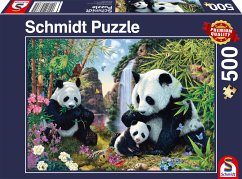 Schmidt 57380 - Pandafamilie am Wasserfall, Puzzle, 500 Teile