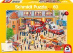 Schmidt 56449 - Kindertag auf der Feuerwehrstation, Kinderpuzzle, 60 Teile